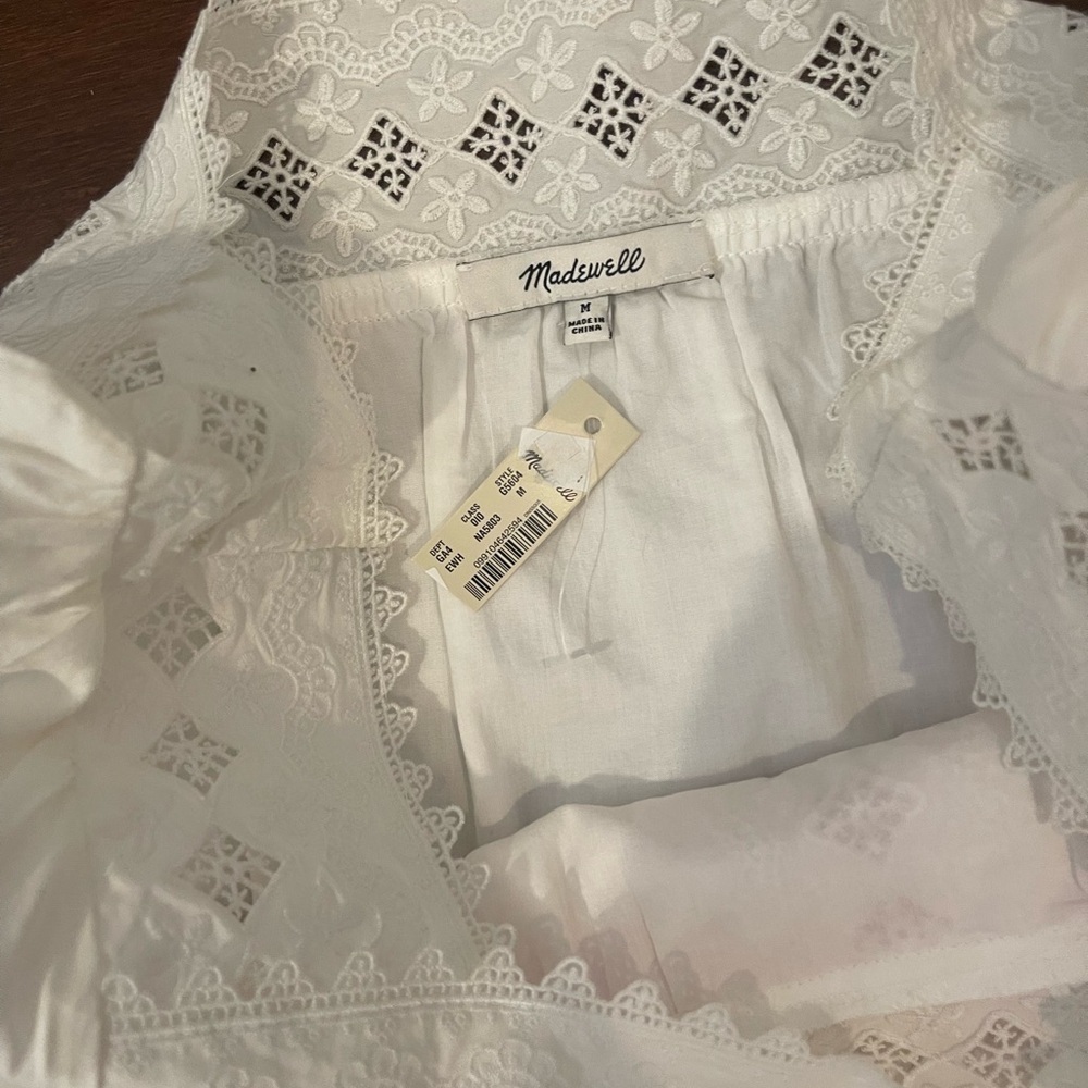 nwt madewell medium Elegant White Eyelet Dress sold out - Picture 6 of 7